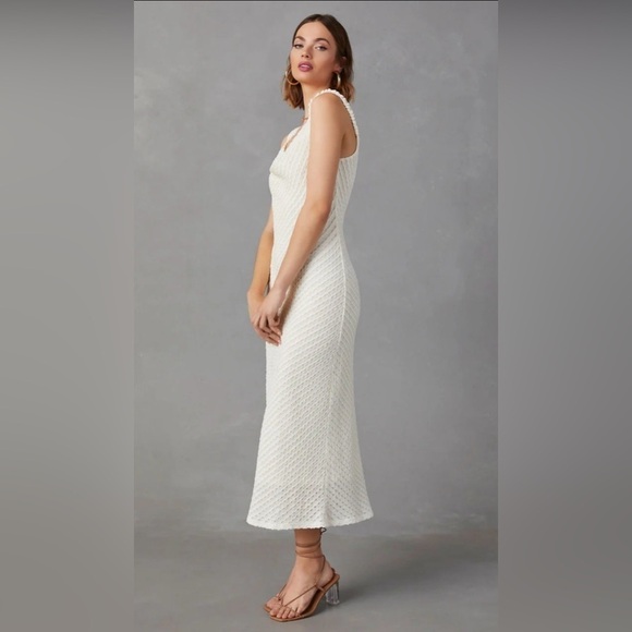 NWT Vici X Skylar Rose Cordera Textured Cowl Neck Midi Dress in Cream, Medium - Picture 1 of 15